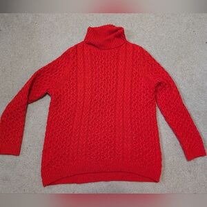 Lands' End Vibrant Red Women's Turtleneck Sweater